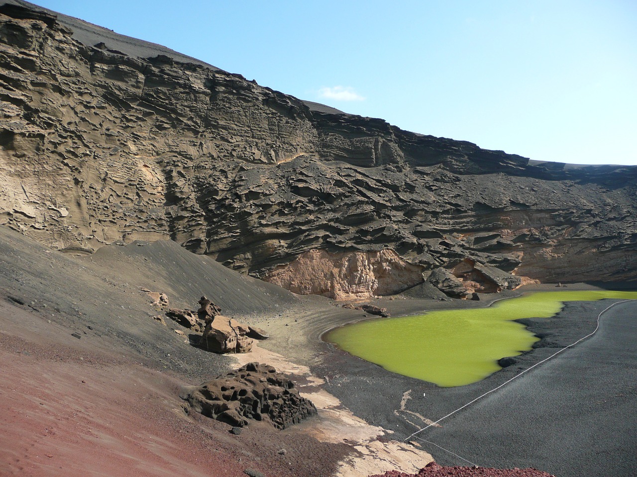 lanzarote lake seaweed free photo