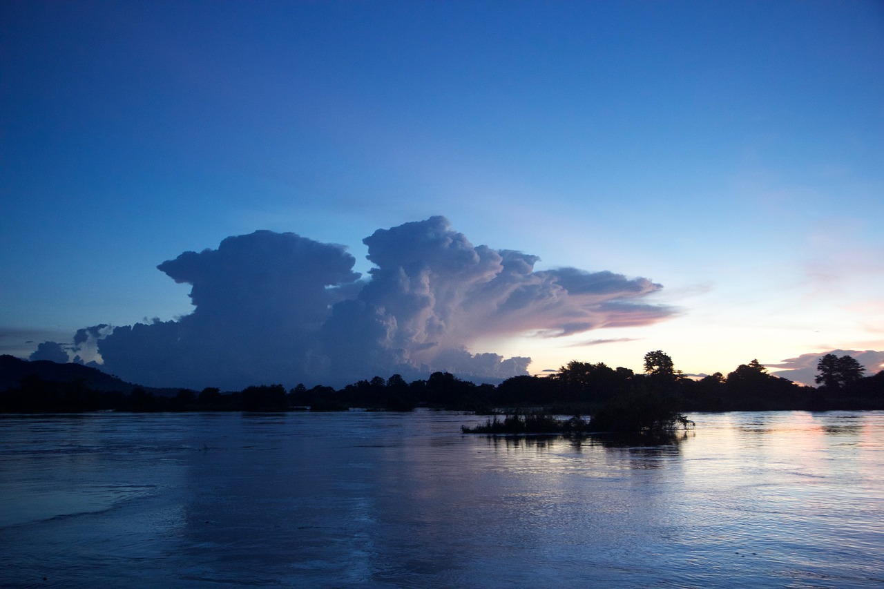 laos sunset the mekong river free photo