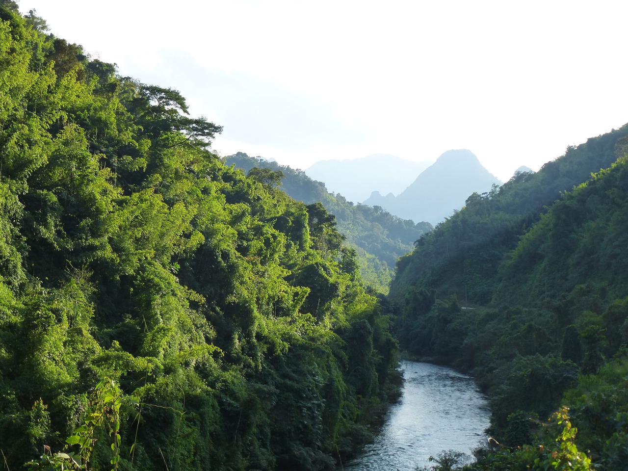 laos river landscape free photo