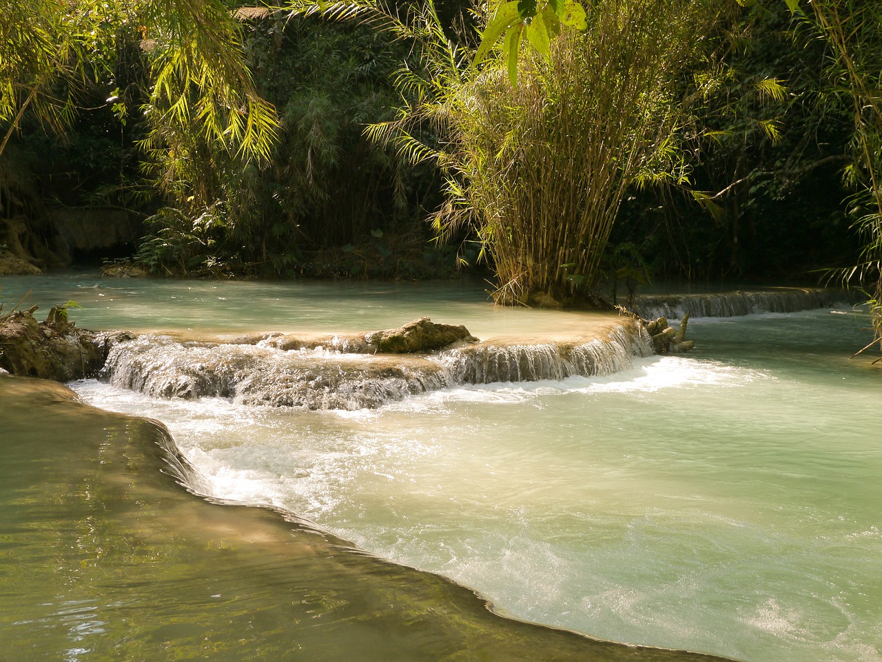laos luang prabang waterfall free photo