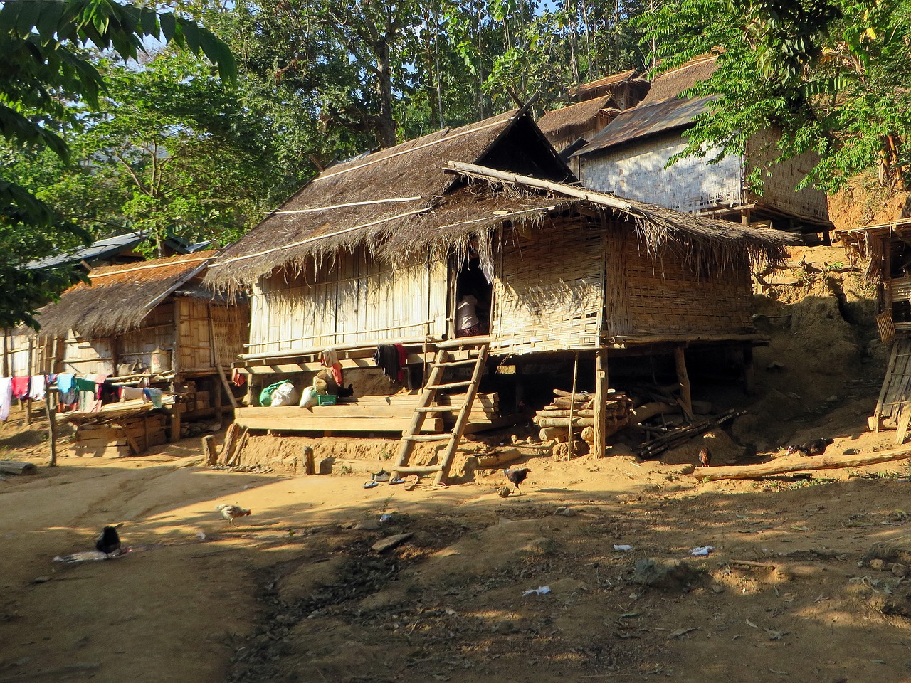 laos village houses free photo