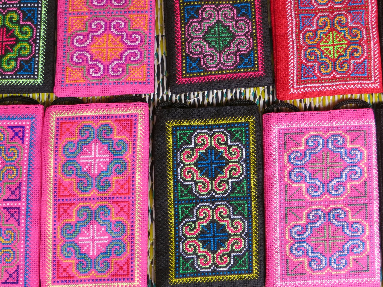 laos embroidery silk industry free photo