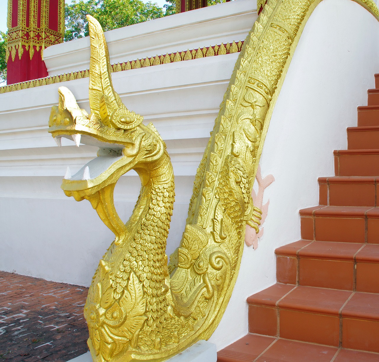 laos luang prabang staircase free photo
