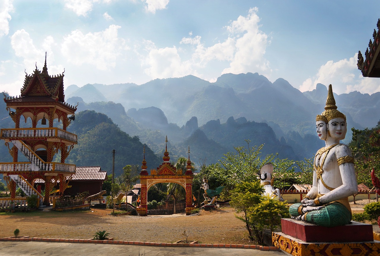 laos temple mountains free photo