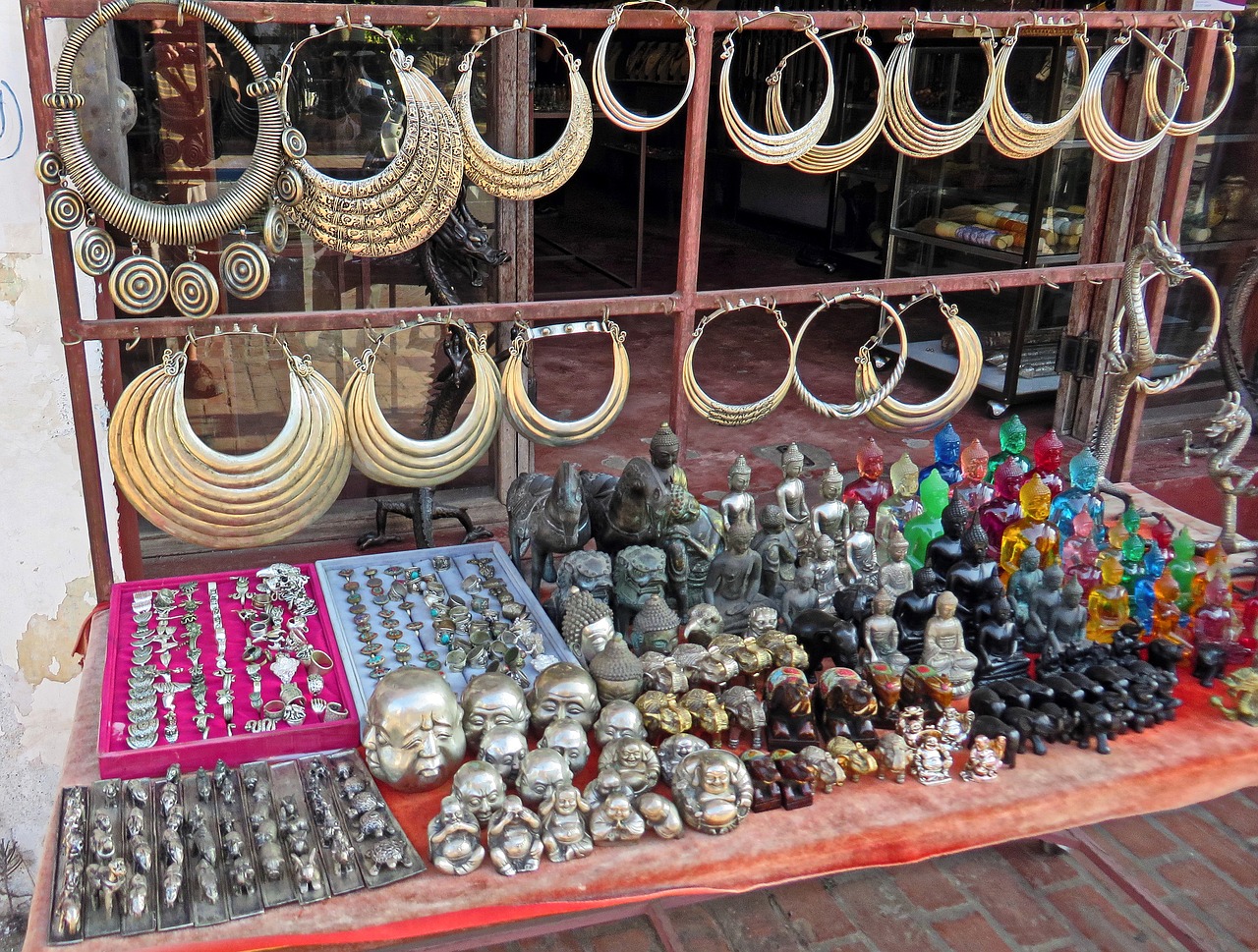 laos market jewelry free photo
