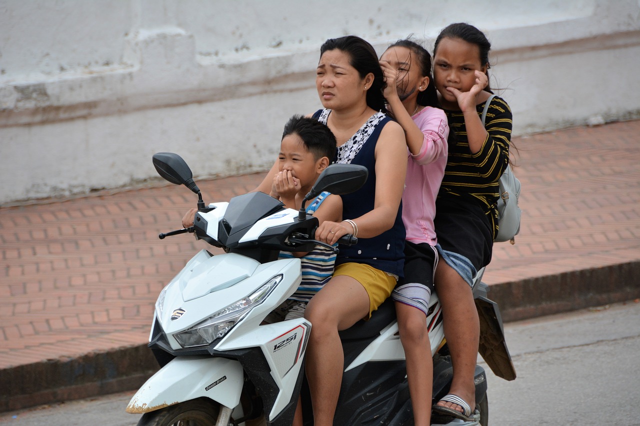 laos luang prabang scooter free photo