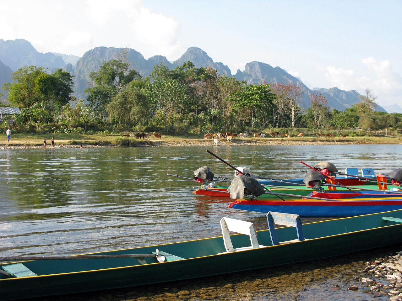 laos vang vieng river free photo