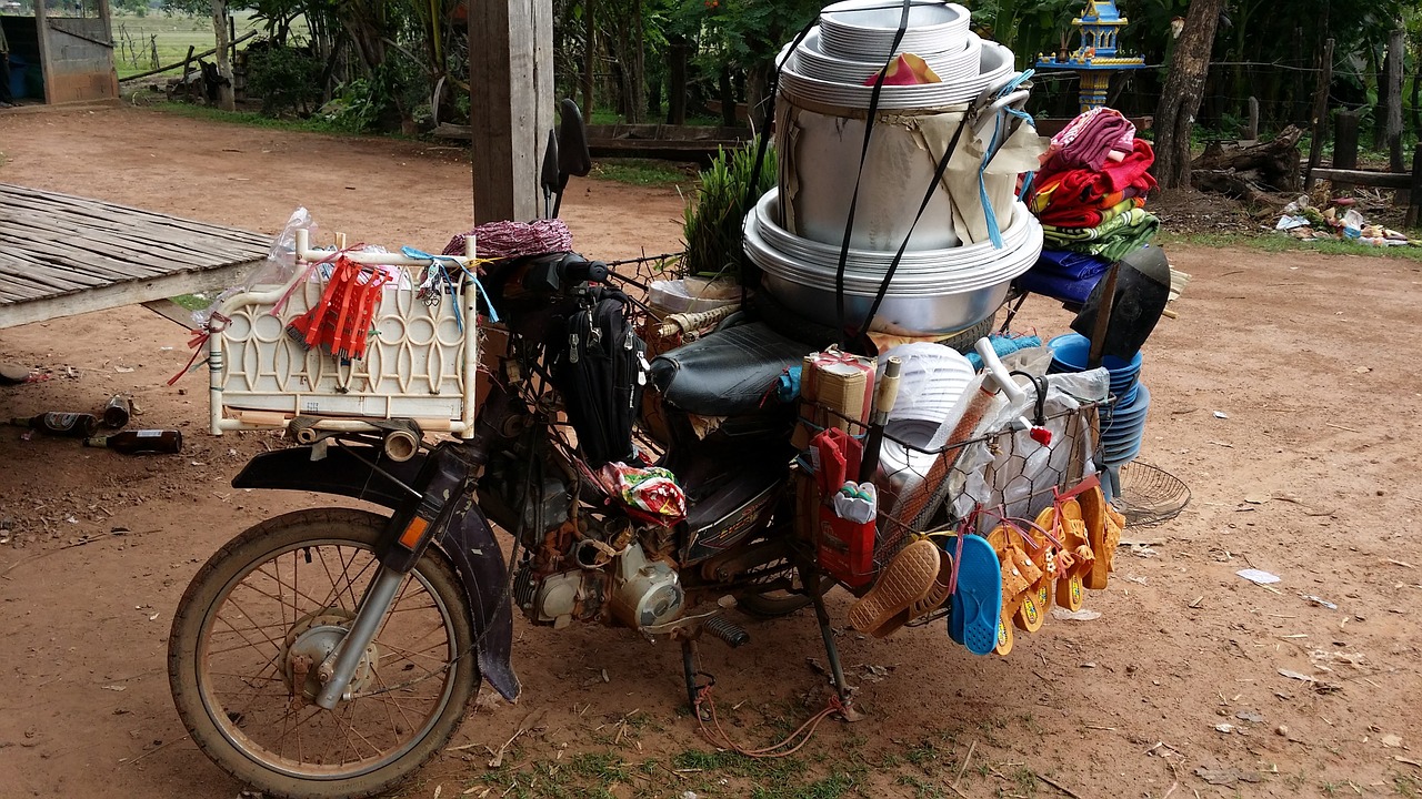 laos motorcycle asia free photo