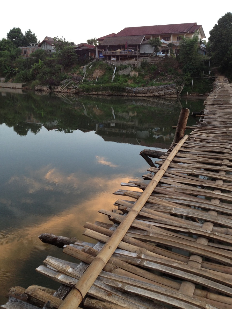 laos bridge travel free photo