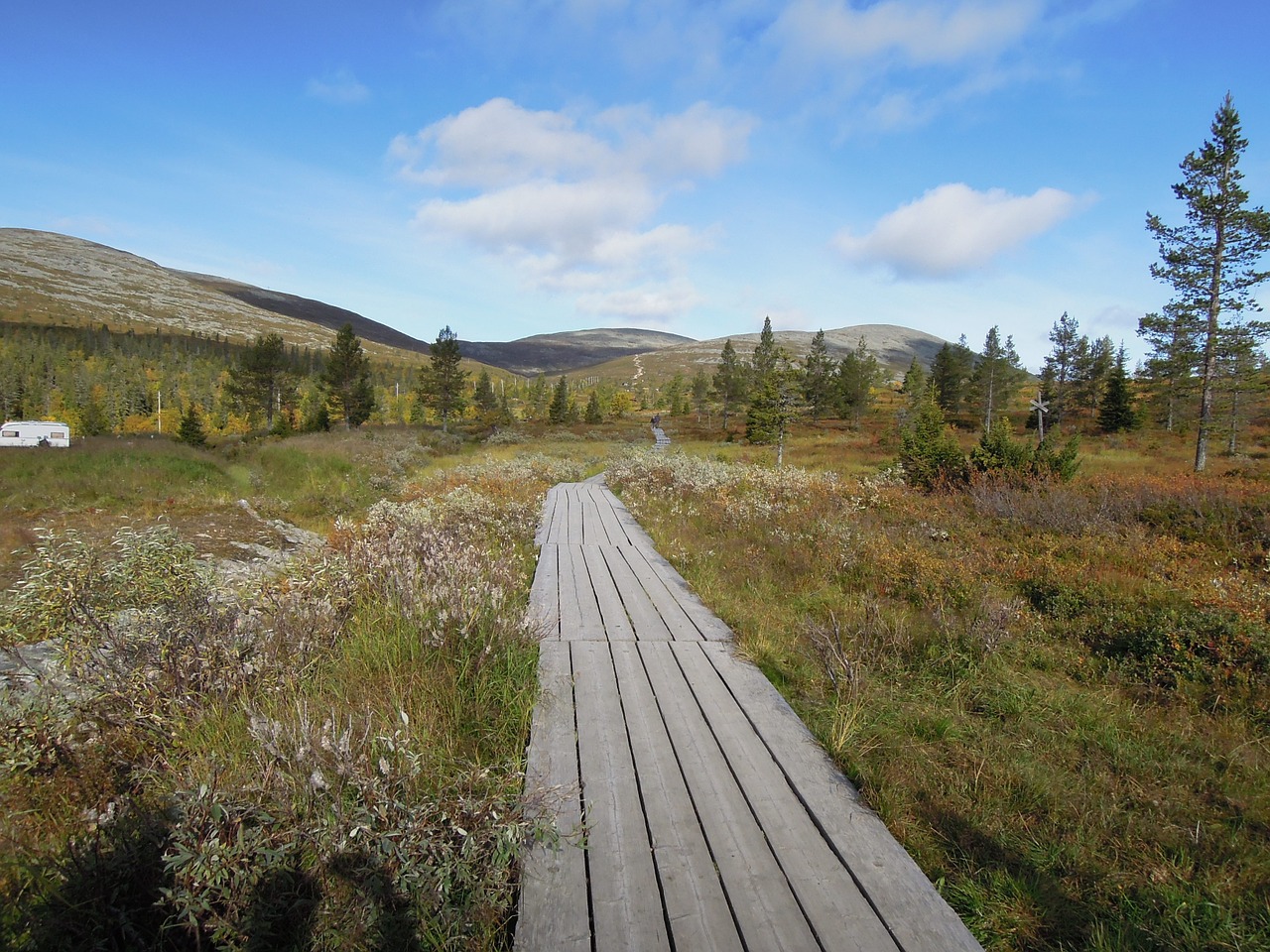 lapland duckboards landscape free photo