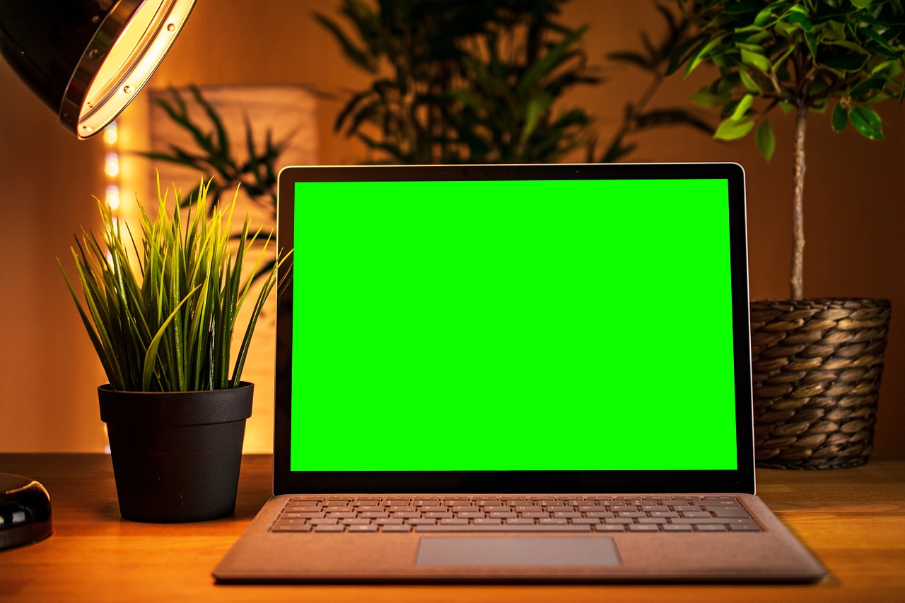 laptop  computer  greenscreen free photo