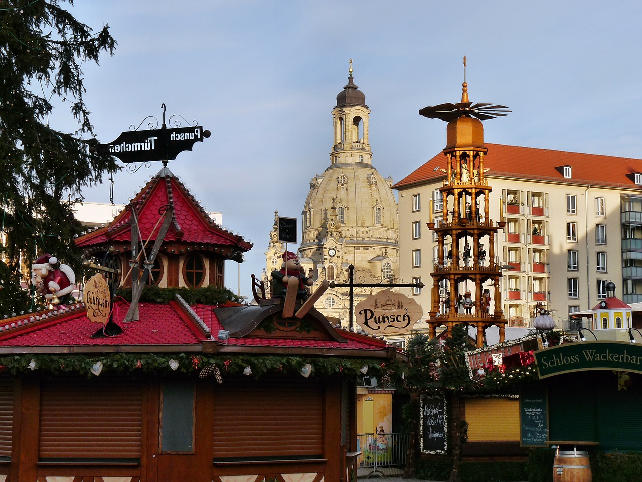 large christmas pyramid dresdner striezelmarkt 2012 dresden free photo