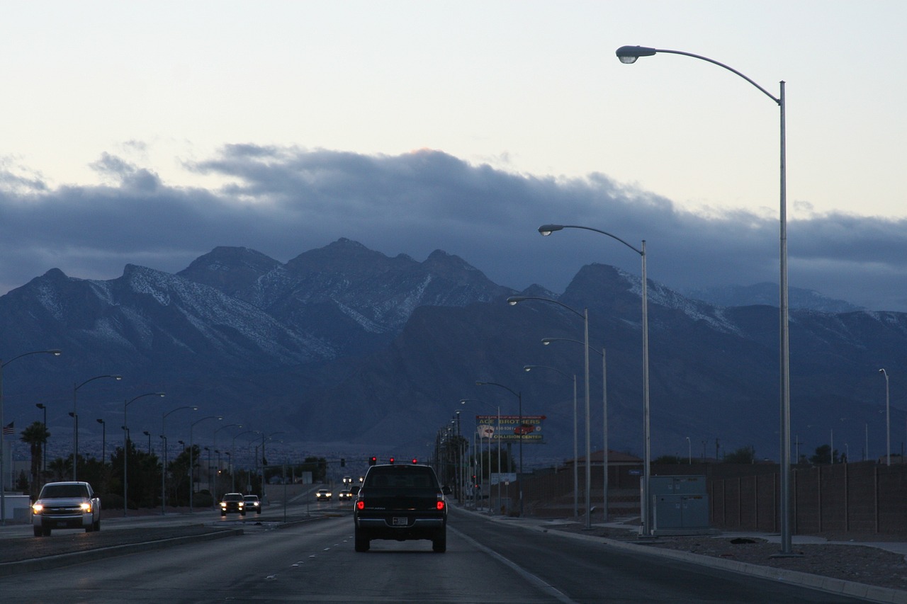 las vegas mountains clouds free photo