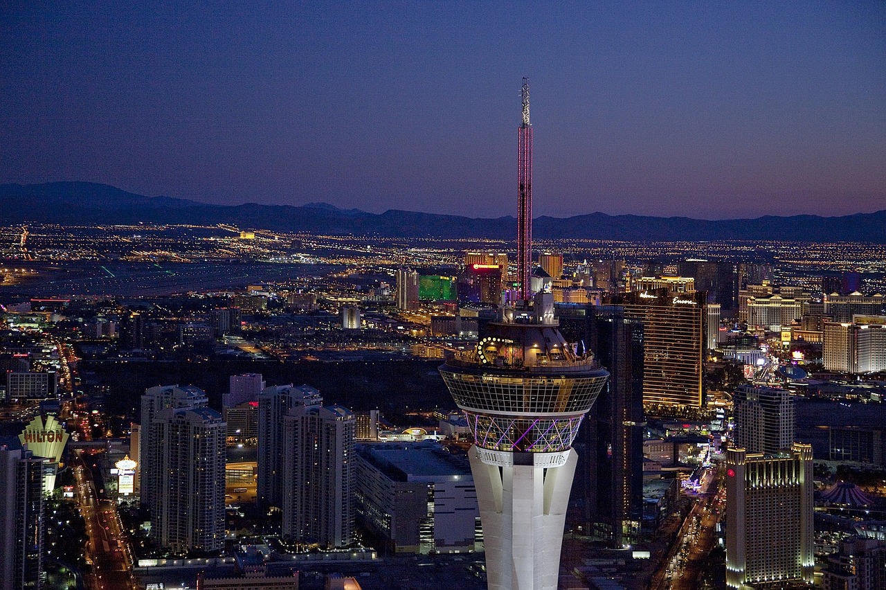 las vegas aerial view night free photo