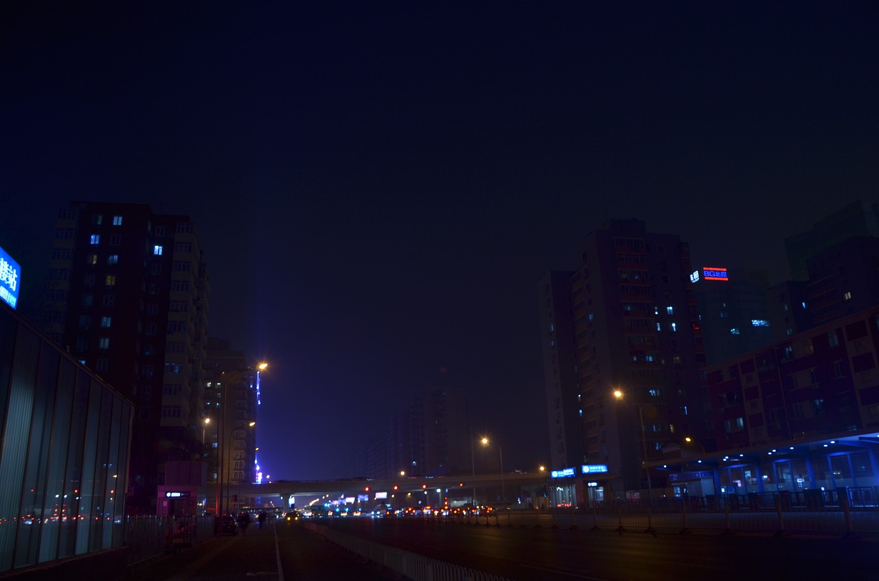 late at night beijing crossroads free photo