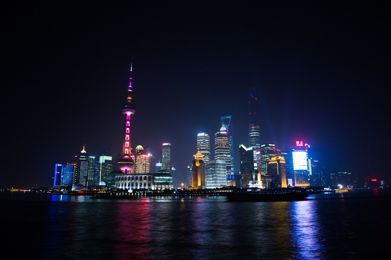 late into the night shanghai city free photo