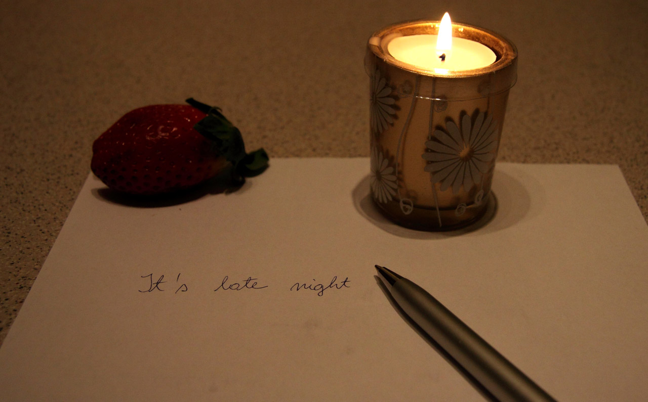 night strawberry letter free photo