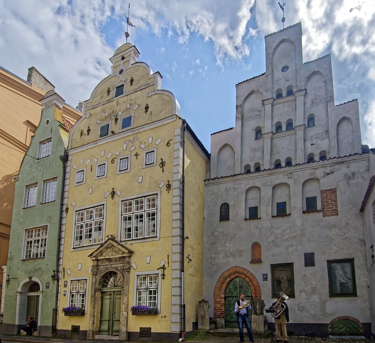 latvia  riga  the ensemble of buildings of three brothers free photo