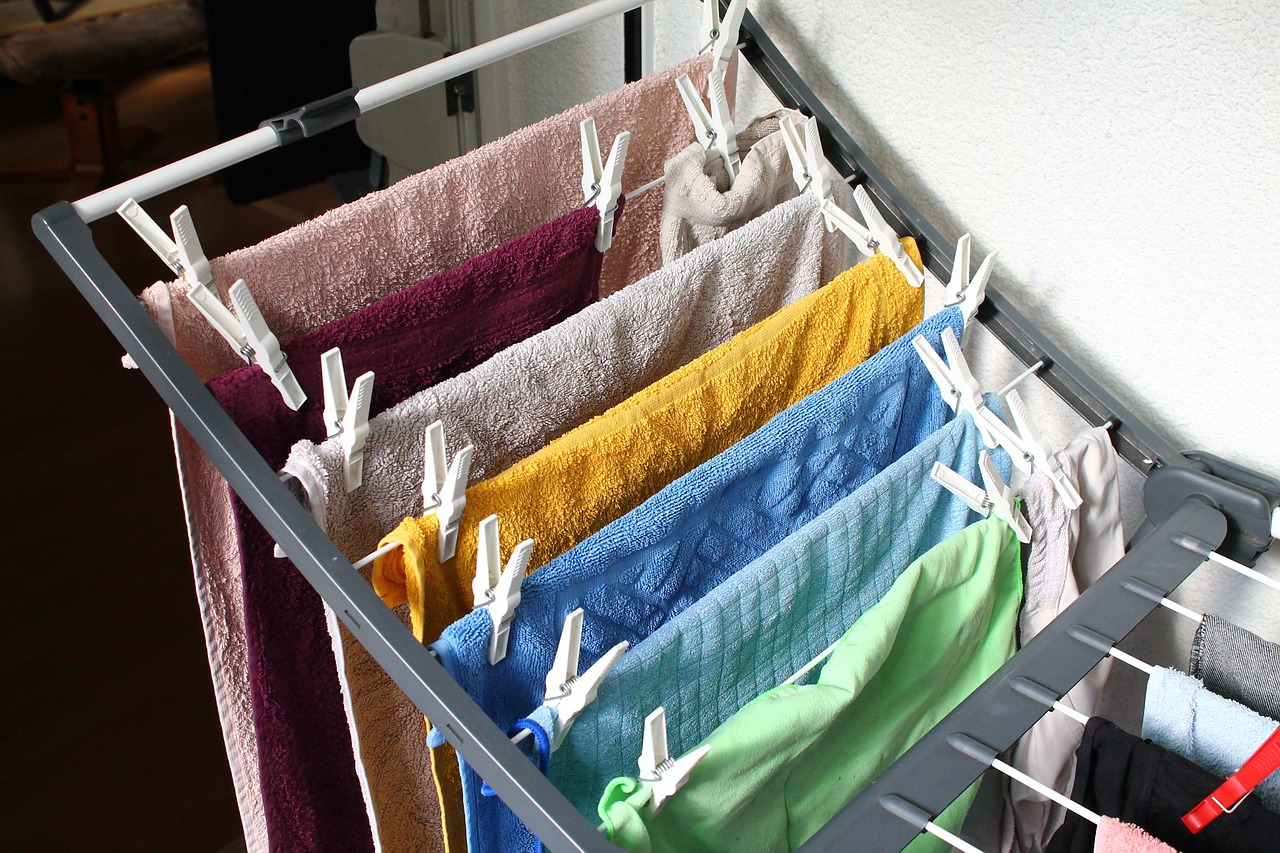 laundry dry clothes drying rack free photo