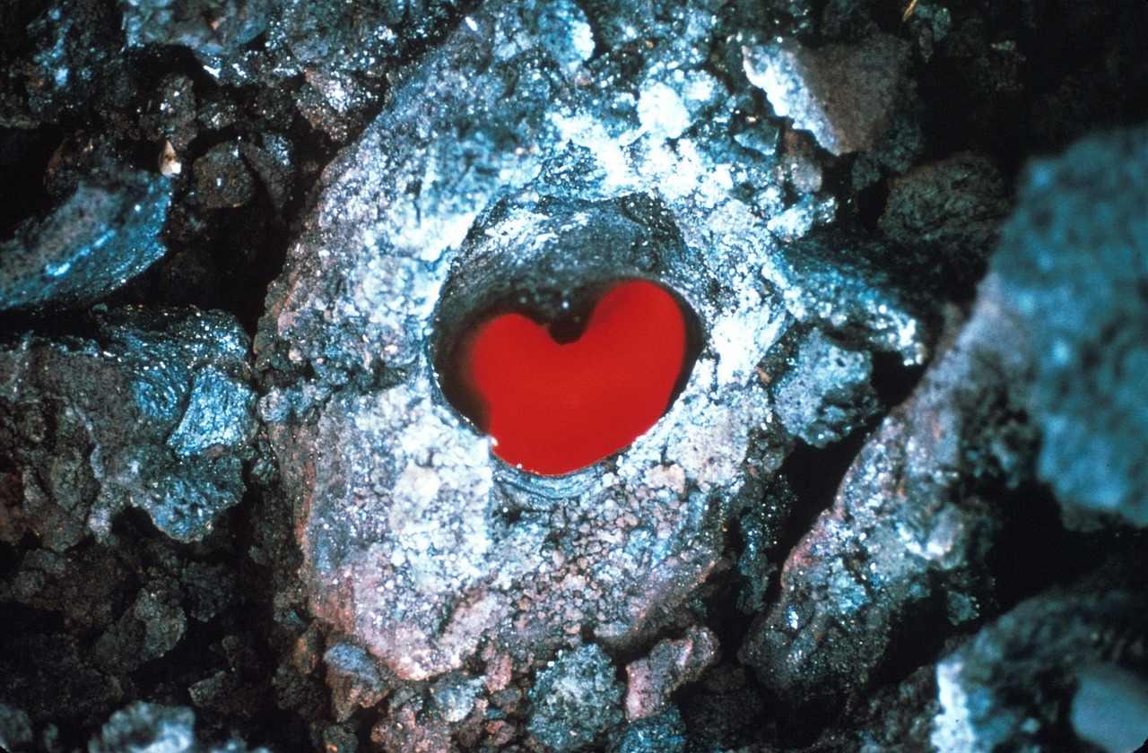 lava flow heart shape red free photo