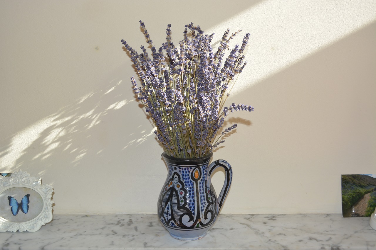 lavender jug flowers free photo