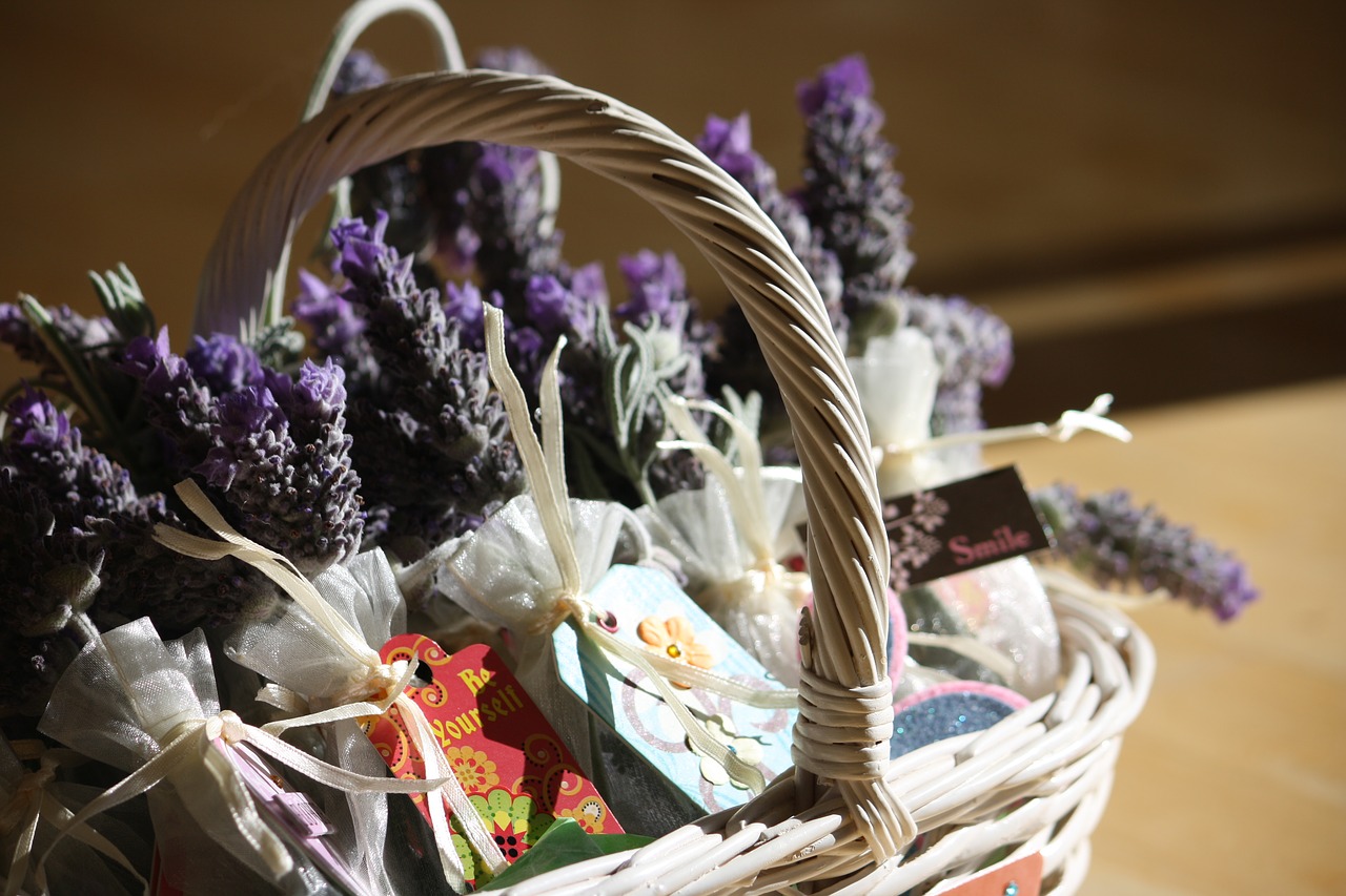 lavender basket gift free photo