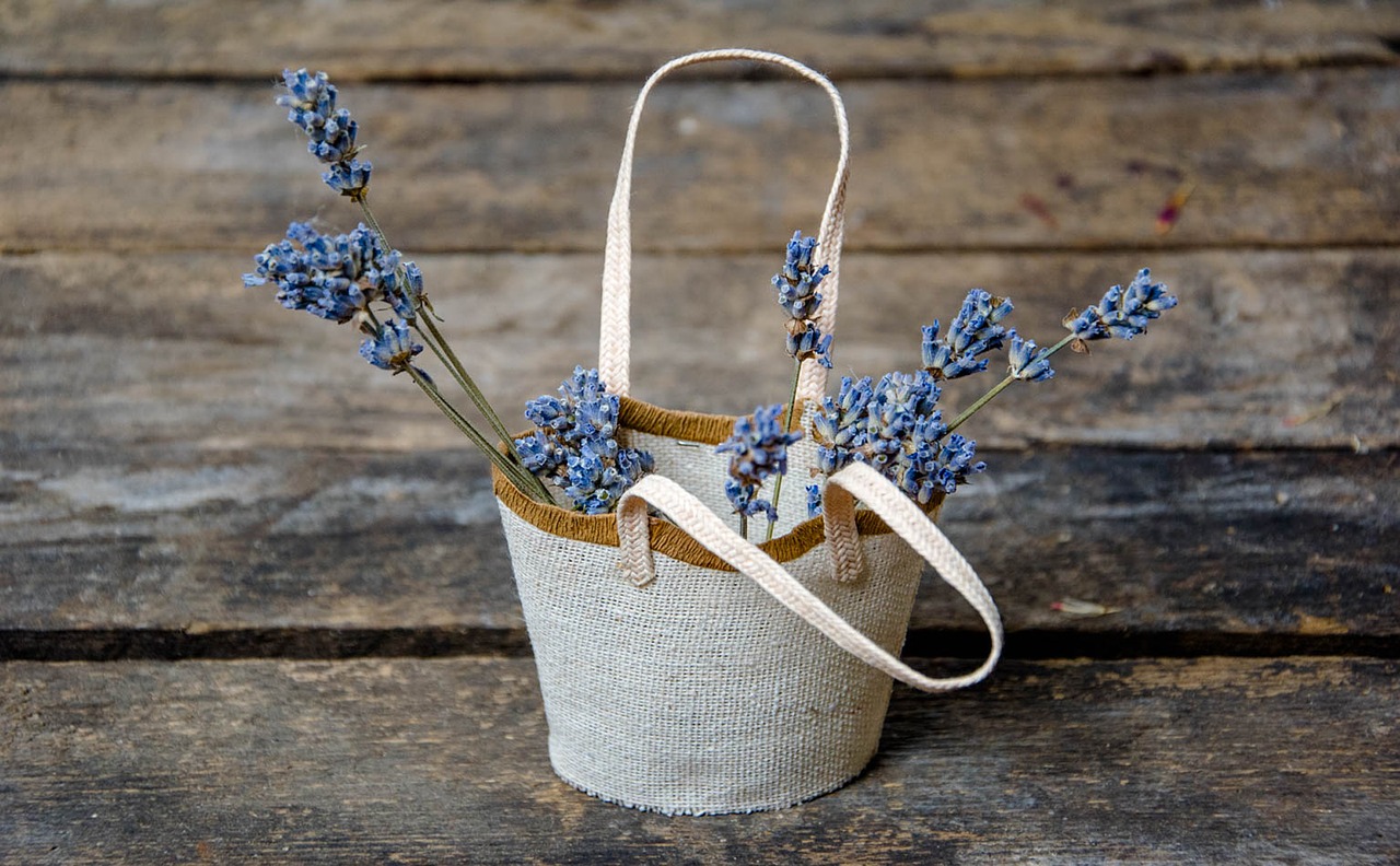 lavender basket composition free photo