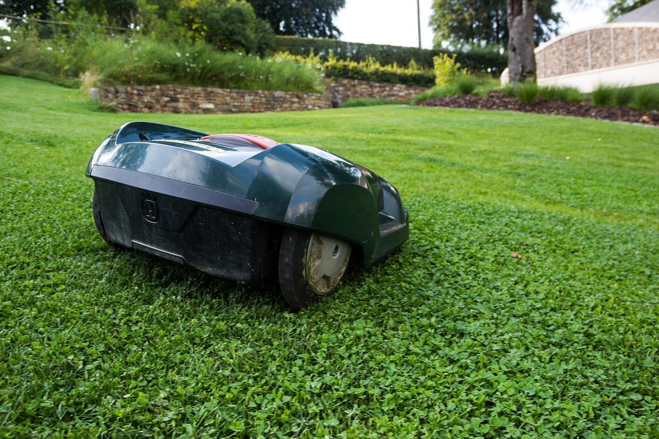lawn mower robot grass free photo