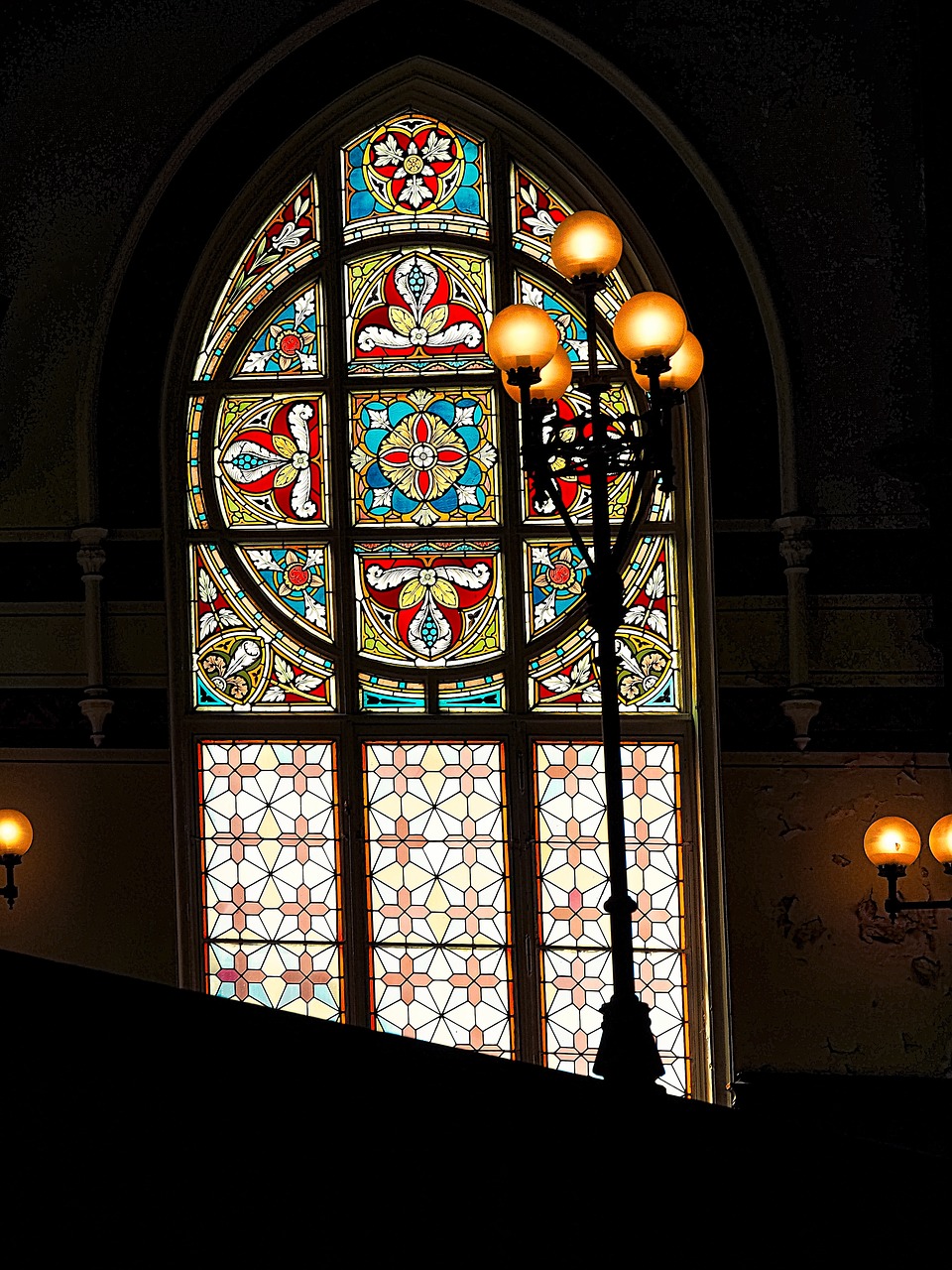 lead glass church window free photo