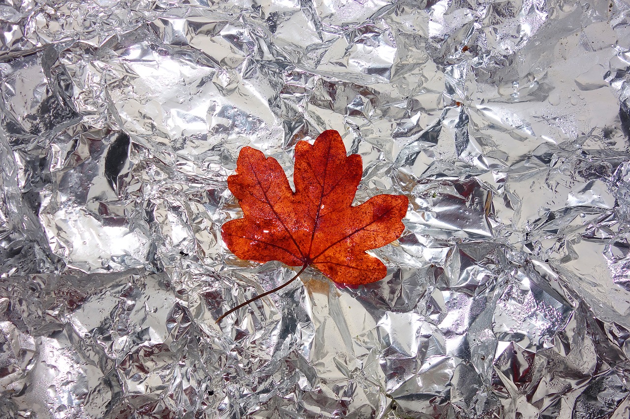 leaf autumn leaf aluminum foil free photo