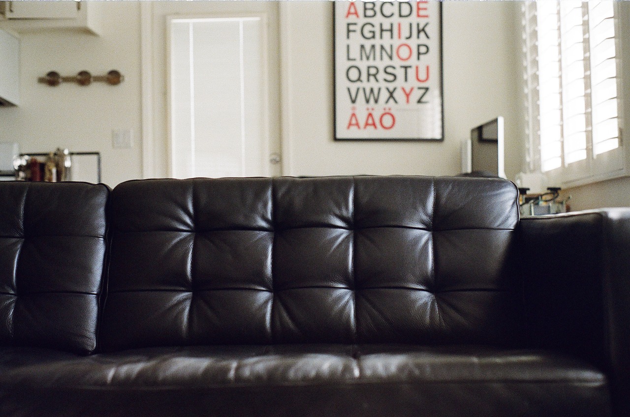 leather couch house apartment free photo