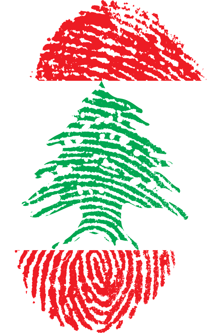 lebanon flag fingerprint free photo