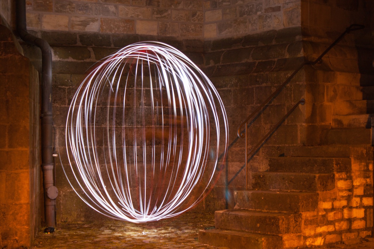 led light light ball stairs free photo