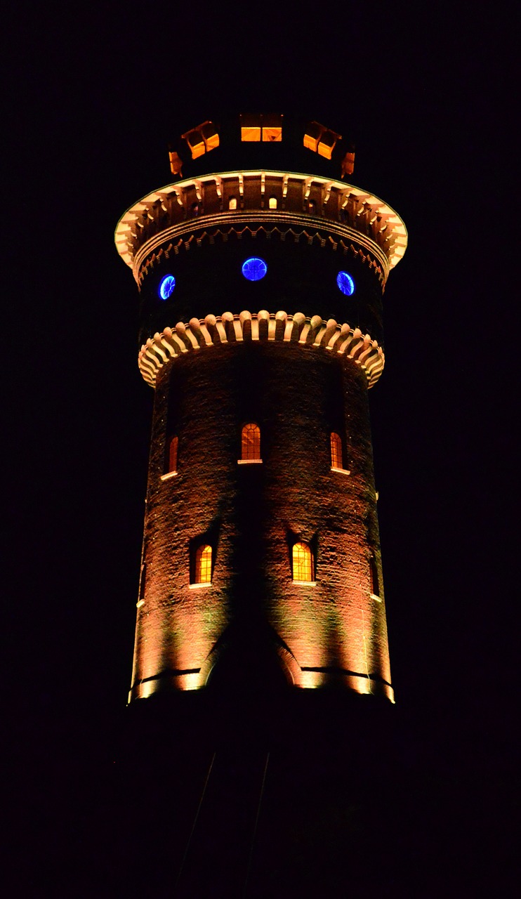 led lighting water tower tower free photo