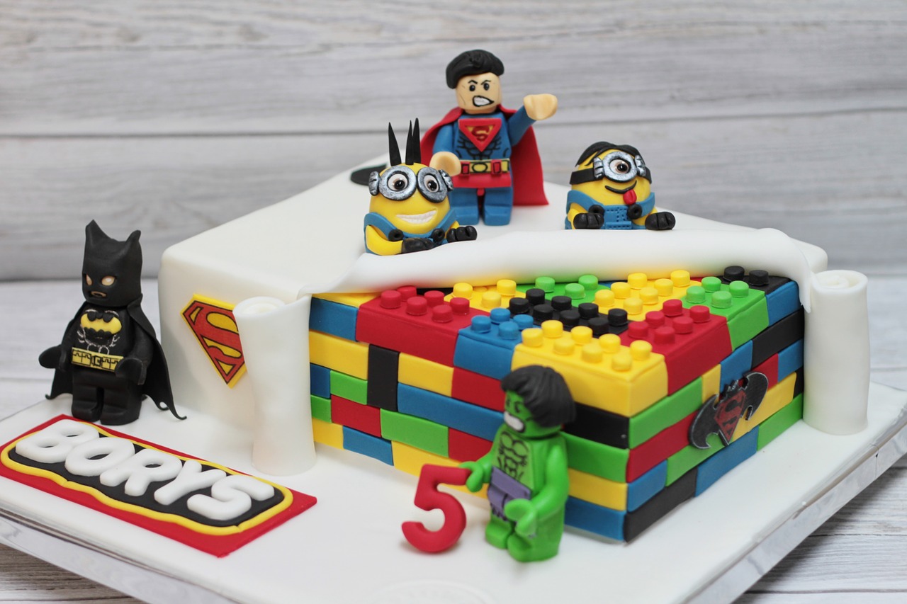 lego cake eating free photo