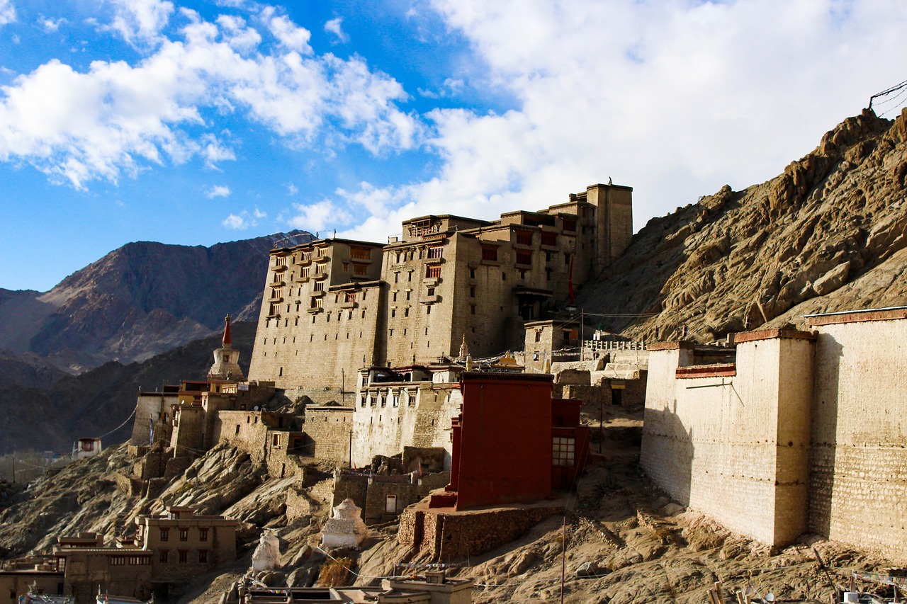 leh palace  ladakh  mountains free photo