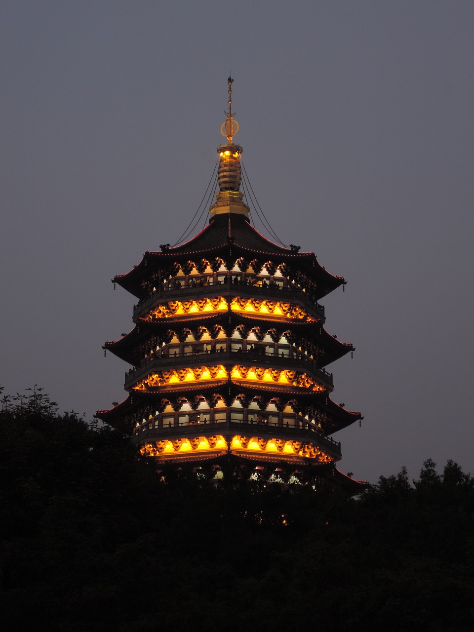 leifeng pagoda magnificent late free photo