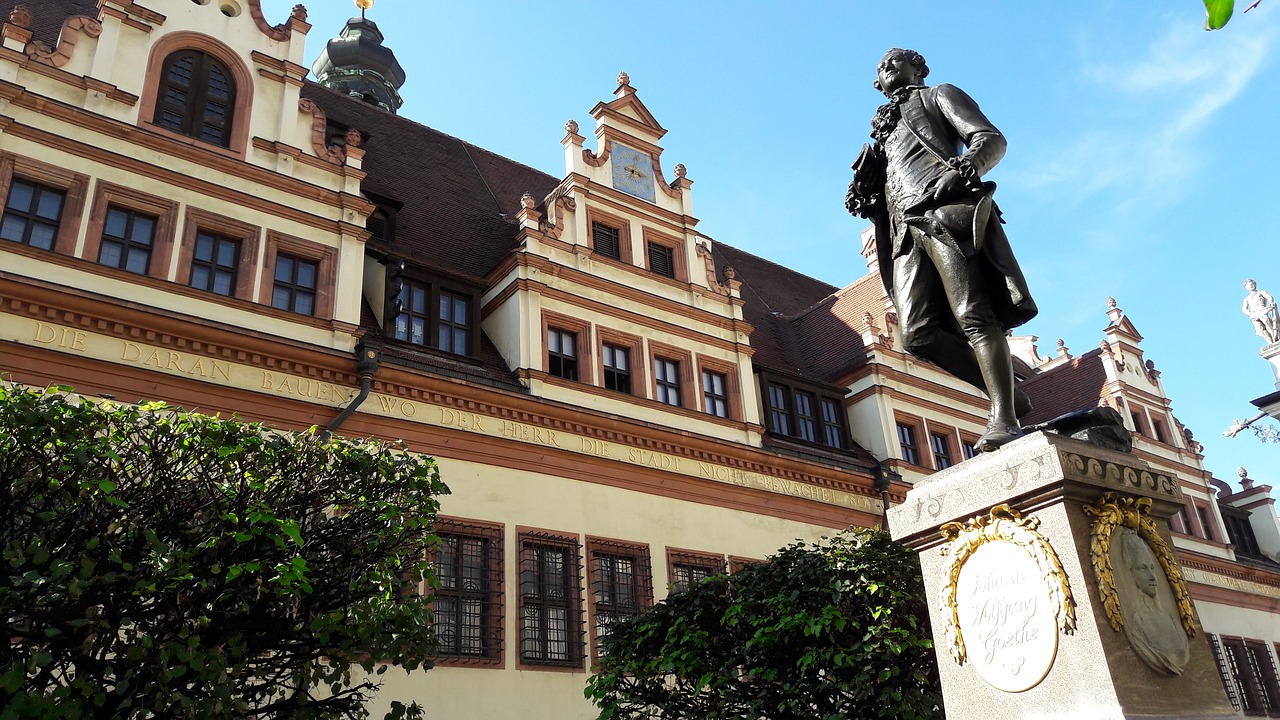 leipzig goethe monument free photo