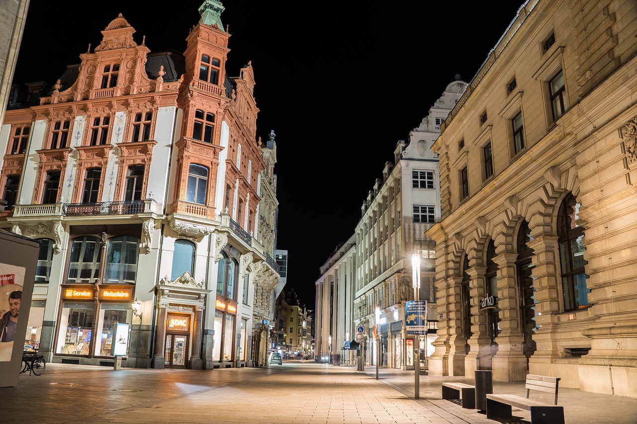 leipzig city night free photo