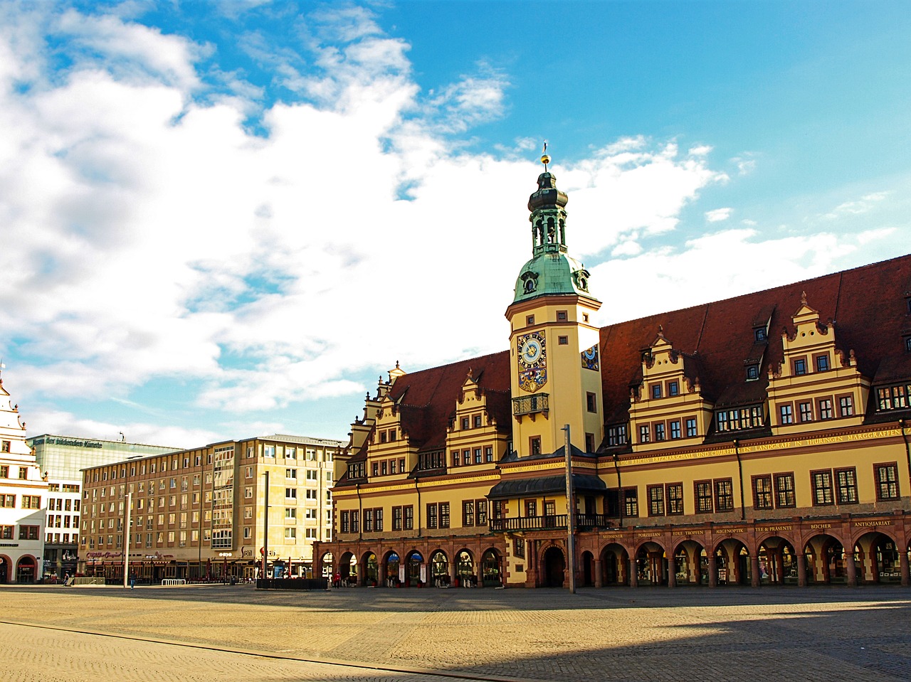 leipzig  market  town hall free photo