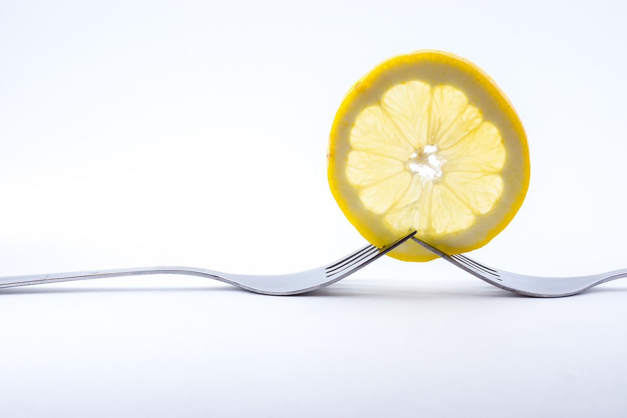 lemon cutlery fork free photo
