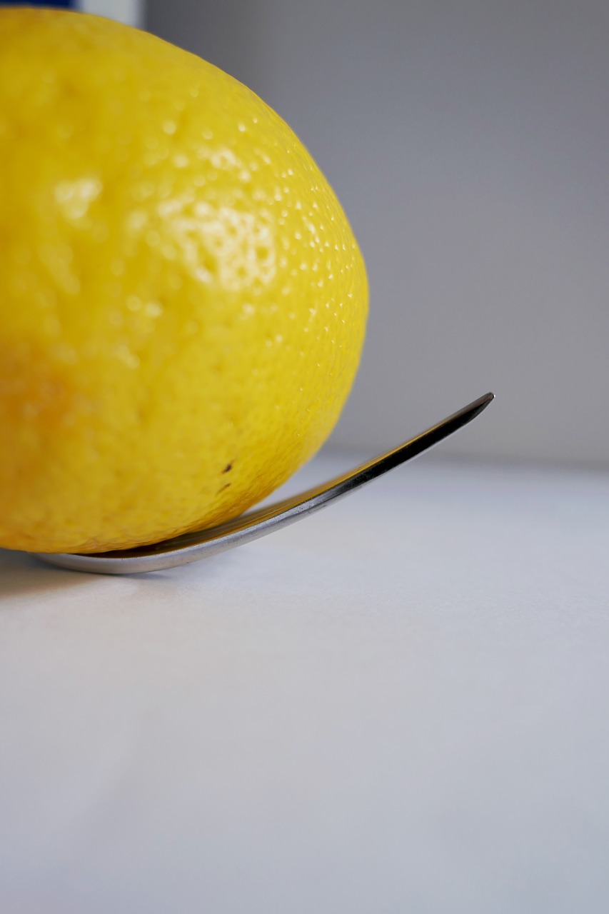 lemon fork citrus free photo