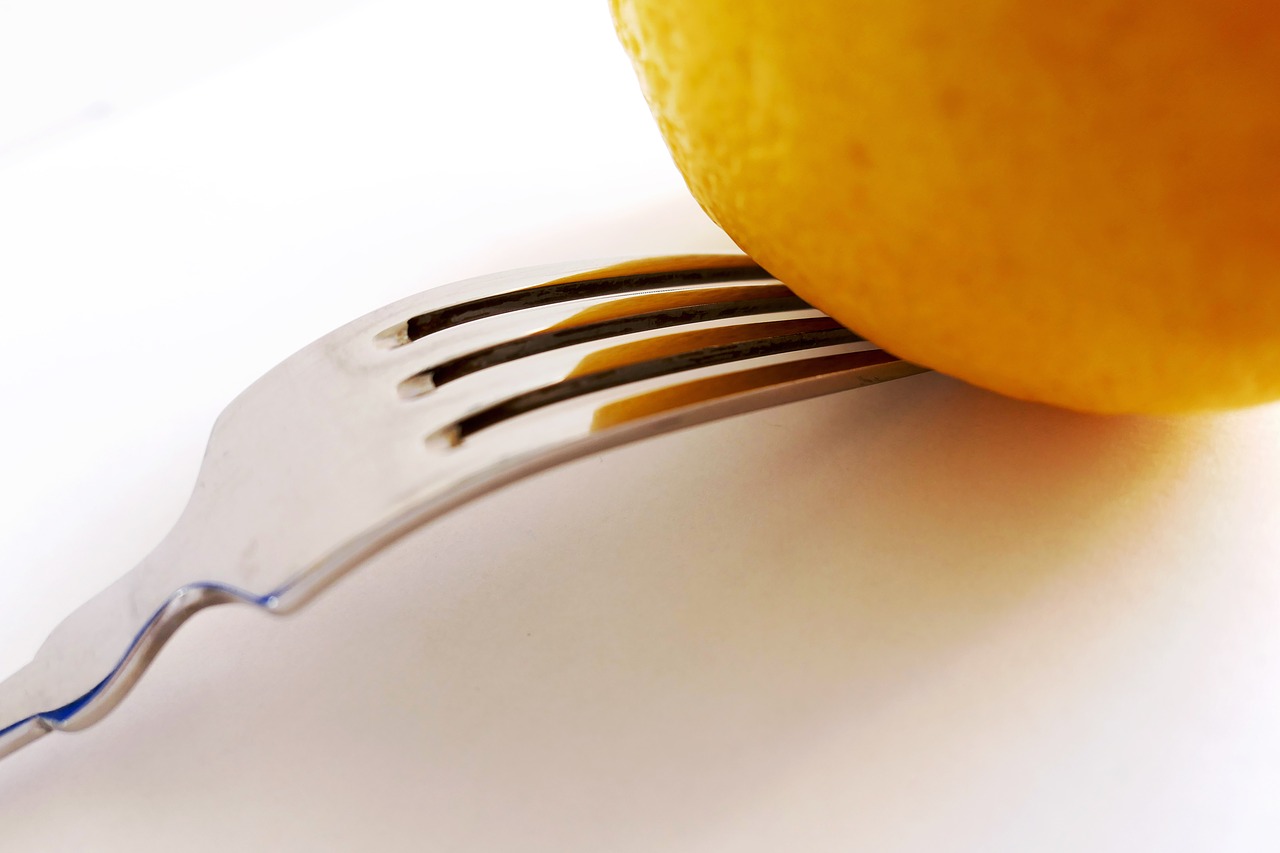 lemon fork citrus free photo