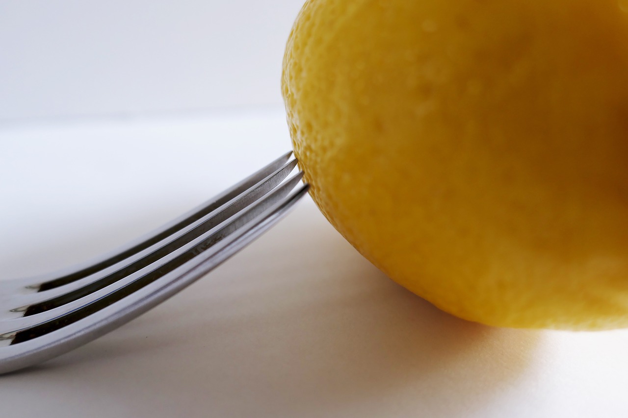 lemon fork citrus free photo