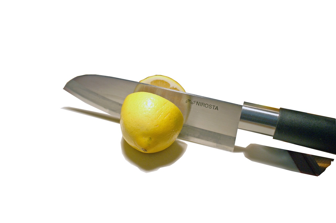 lemon  knife  chef's knife free photo