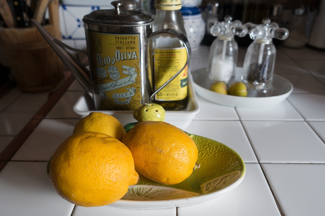 lemon olive oil jug free photo