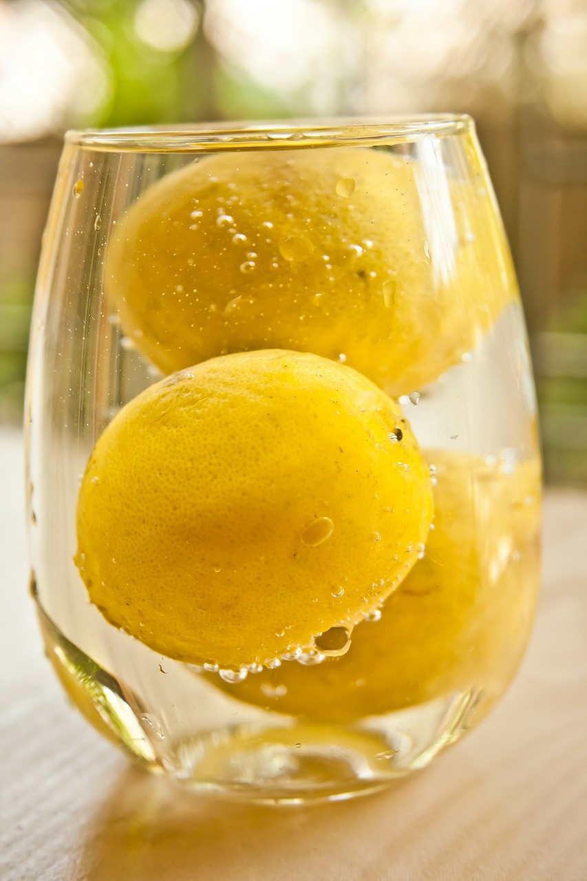 lemons fruits water free photo