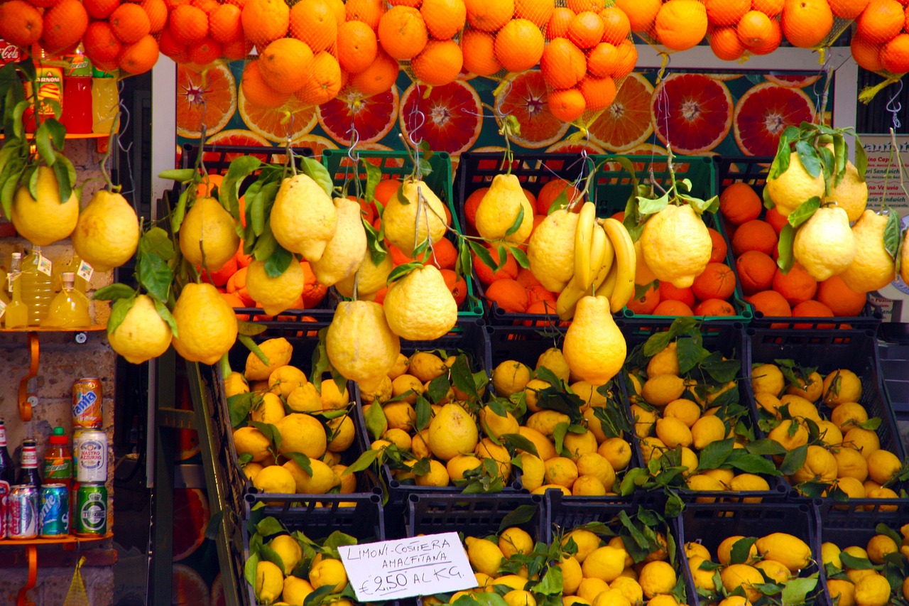 lemons fruits oranges free photo
