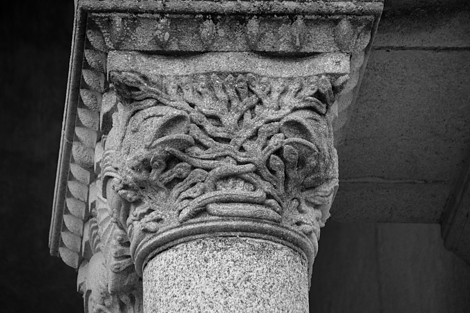 stone columns reliefs free photo