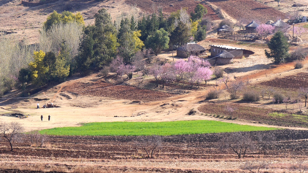 lesotho settlement landscape free photo